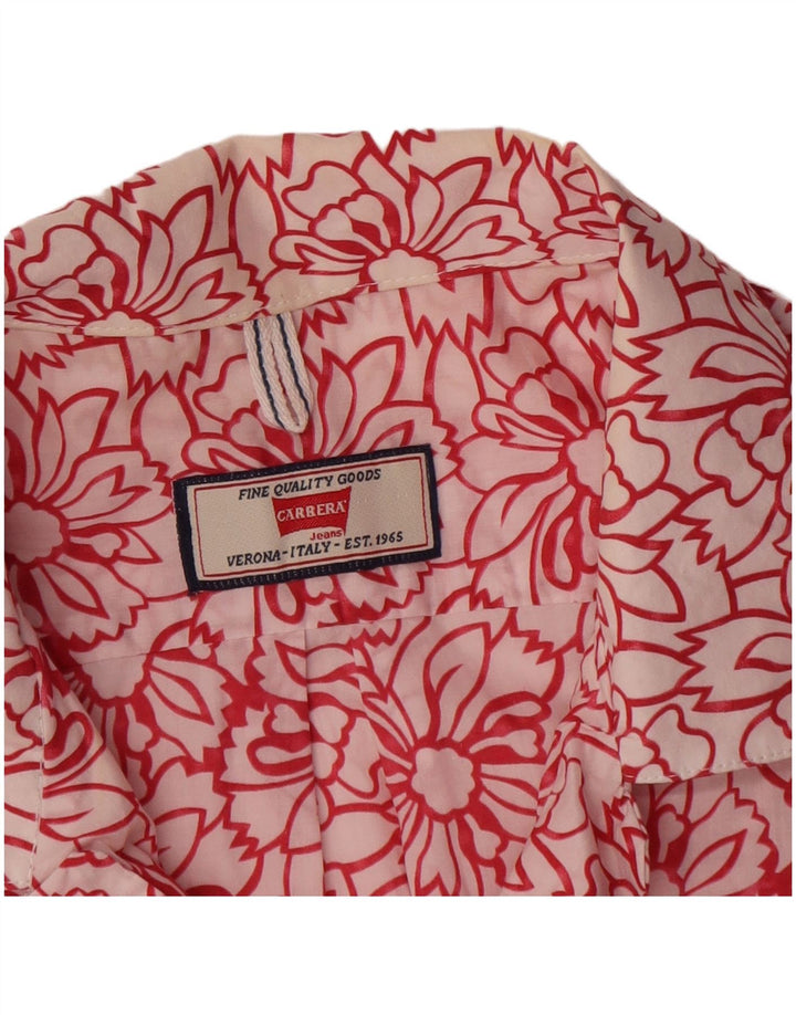 Carrera Chemise à Manches Courtes Homme Blanc Moyen Floral