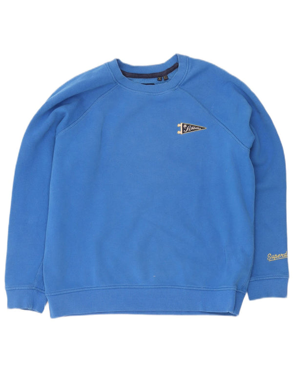 Superdry Sweat-shirt surdimensionné pour femme UK 12 Bleu moyen Coton