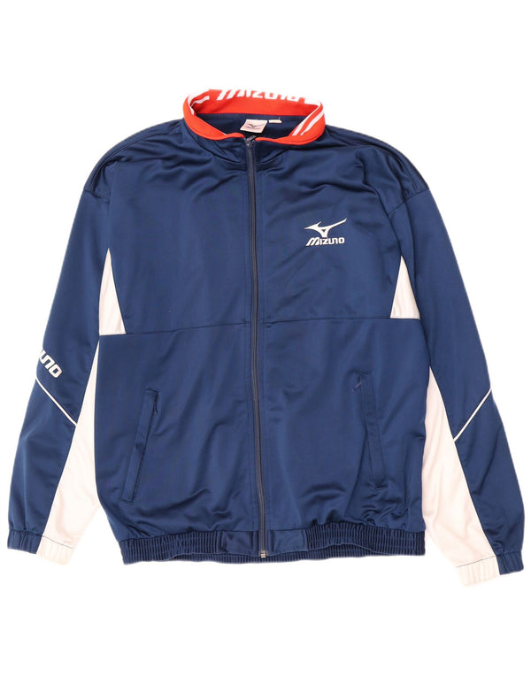 Mizuna Mens Graphic Survêtement Top Jacket Large Bleu Marine Colorblock Sports