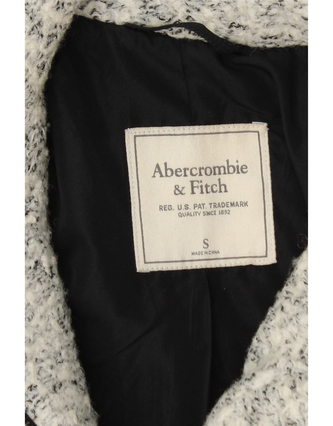 Abercrombie & Fitch Manteau surdimensionné pour femme UK 10 Petite laine mouchetée grise