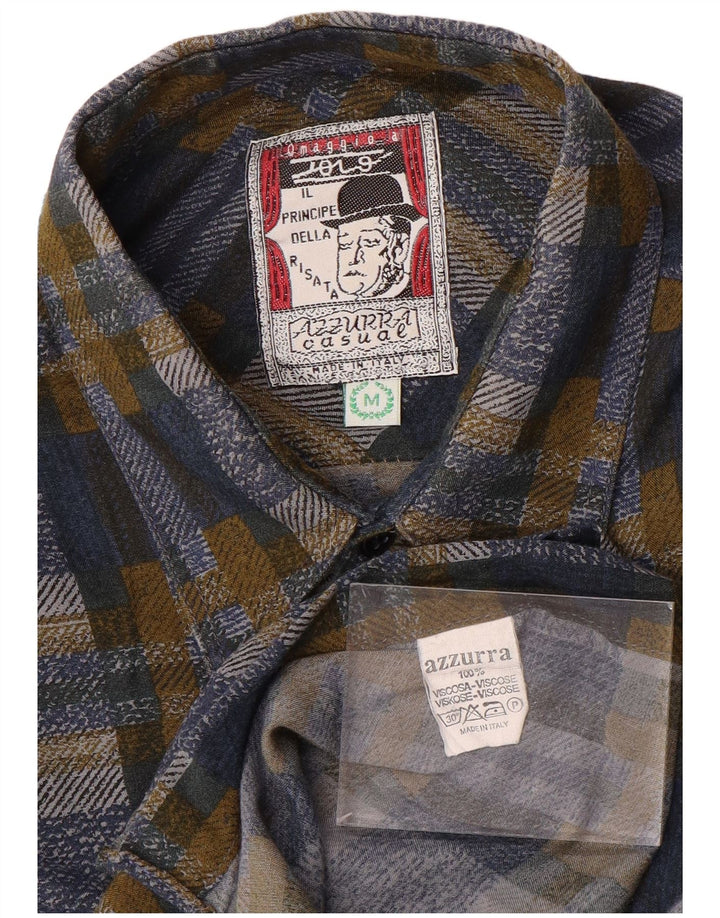 AZZURRA Chemise Flanelle Homme Carreaux Multicolores Moyens Viscose