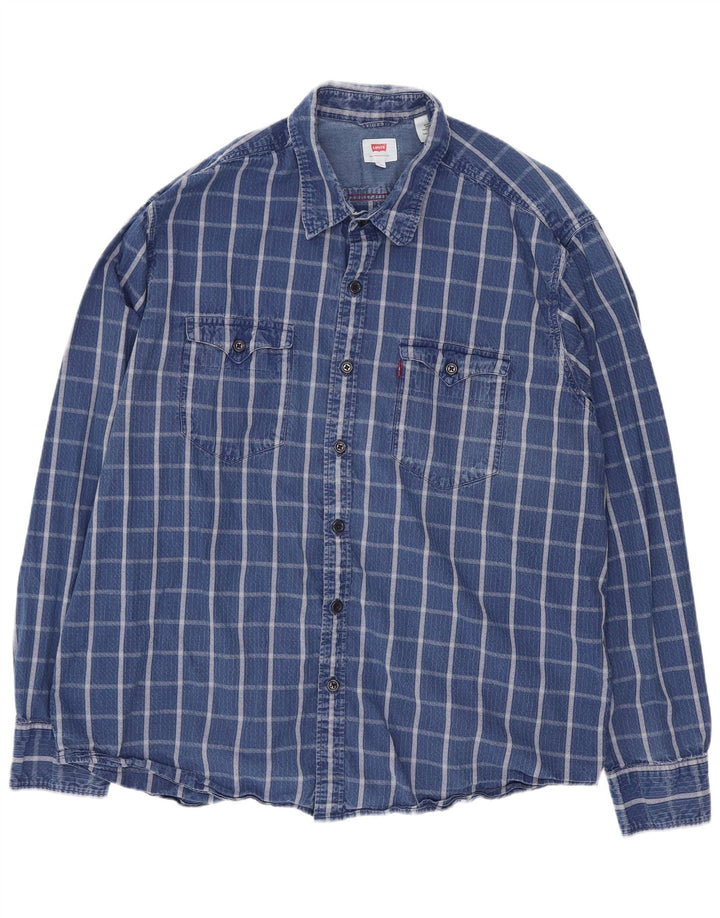 Levi's Chemise XL Bleu Carreaux Coton Homme