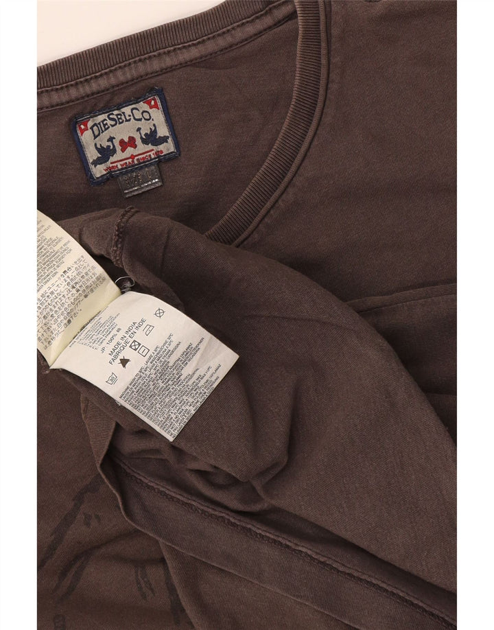 Diesel T-Shirt Graphique Homme Grand Gris Coton