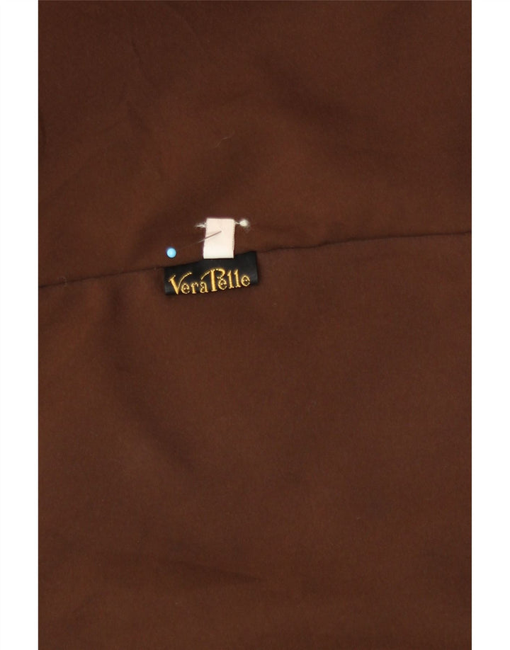 Manteau en cuir femme vintage IT 44 Cuir marron moyen