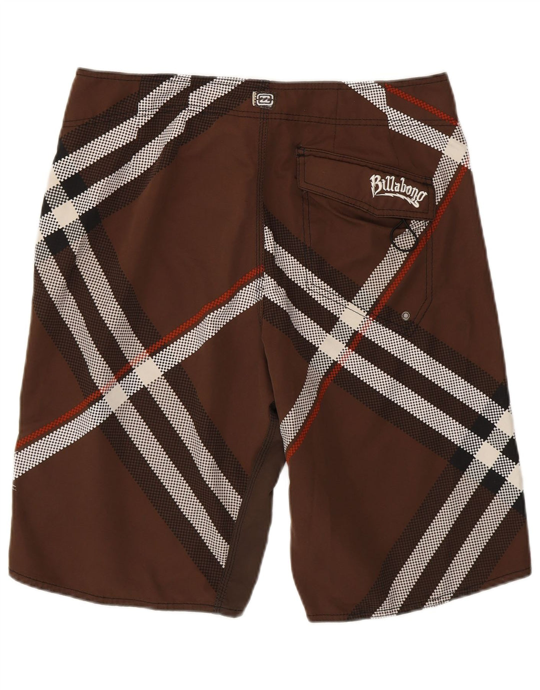Billabong Short de bain graphique pour hommes en polyester à carreaux marron