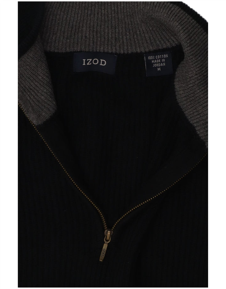 IZOD Pull col zippé homme coton noir moyen