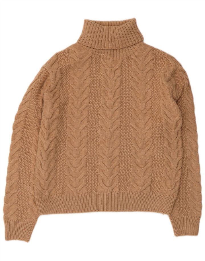 MARKS & SPENCER Pull col roulé pour femme UK 10 Petit Marron