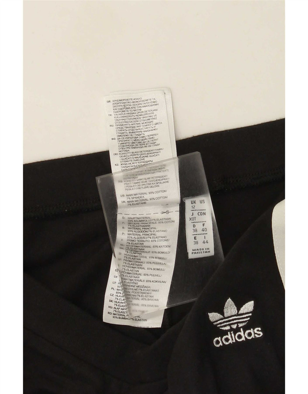 Adidas Leggings Femme UK 12 Coton Noir Moyen
