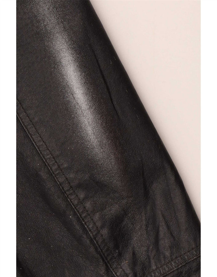 veste de motard en cuir vintage pour homme IT 50 Medium Black