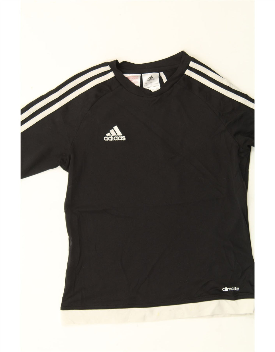 ADIDAS Boys Climalite T-Shirt Top 9-10 Years Black Colourblock Polyester Vintage Adidas and Second-Hand Adidas from Messina Hembry 