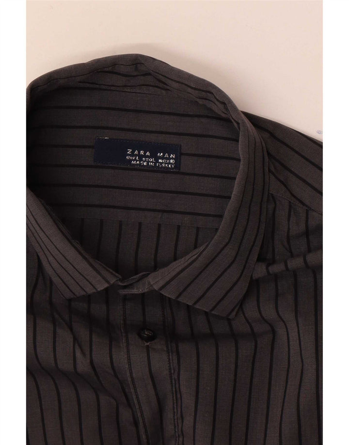 Zara Chemise Homme Grande Rayure Grise