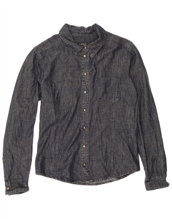 chemise femme vintage UK 12 Bleu Marine Moyen