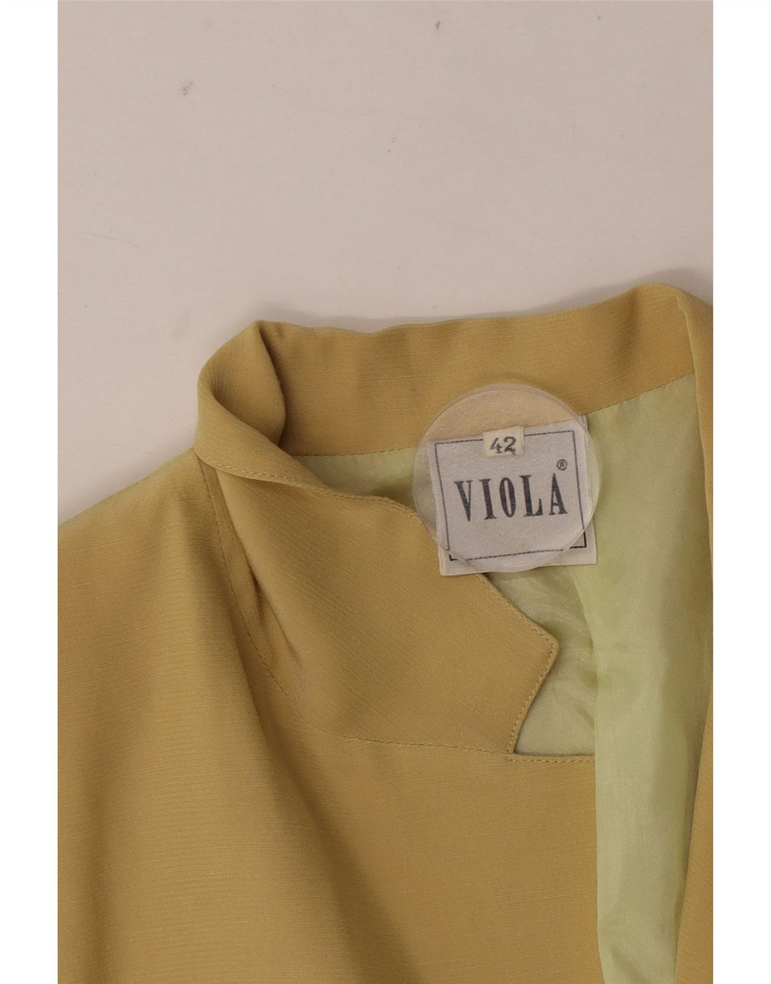 vintage Femme 3/4 Manches Blazer Veste IT 42 Laine Jaune Moyen