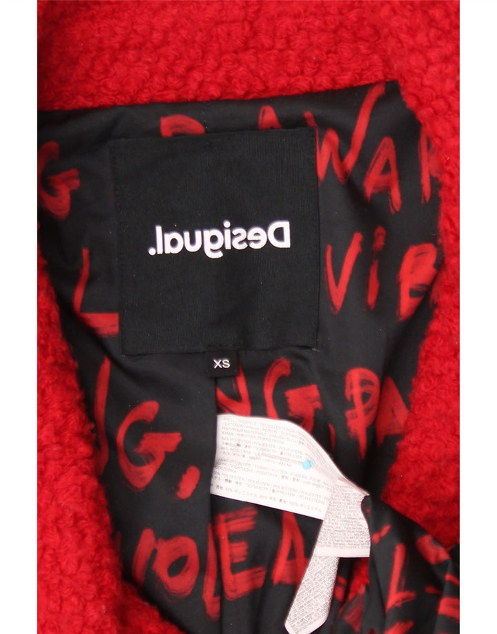 Desigual Manteau croisé surdimensionné pour femme UK 6 XS Rouge Polyester