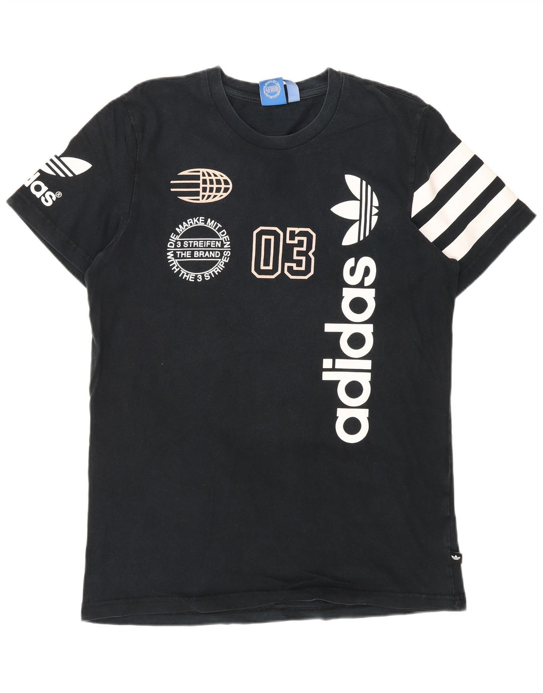 ADIDAS T-shirt graphique pour hommes, grand, bleu marine