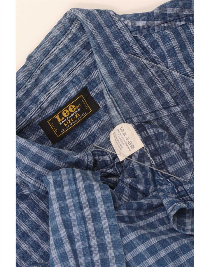 Lee Chemise Homme XL Bleu Carreaux Coton