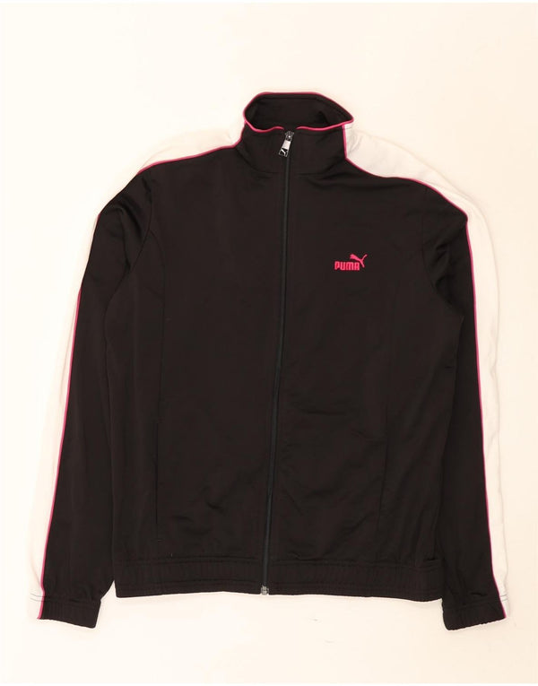 Puma Womens Tracksuit Top Jacket UK 16 Large Black Polyester