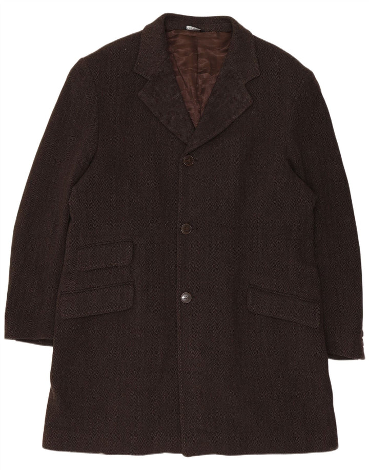 Conbipel Manteau Chesterfield Homme IT 54 XL Marron Laine à Chevrons