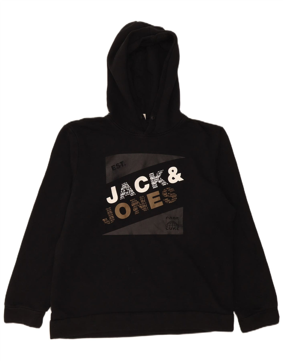 Jack & Jones Pull à Capuche Graphique Homme Petit Noir