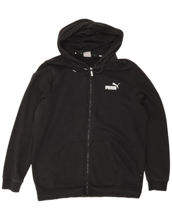 Puma Pull à capuche zippé pour homme Grand coton noir
