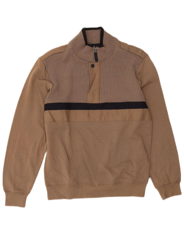 Marks & Spencer Sweat-shirt Blue Harbour pour homme, petit, marron, color block