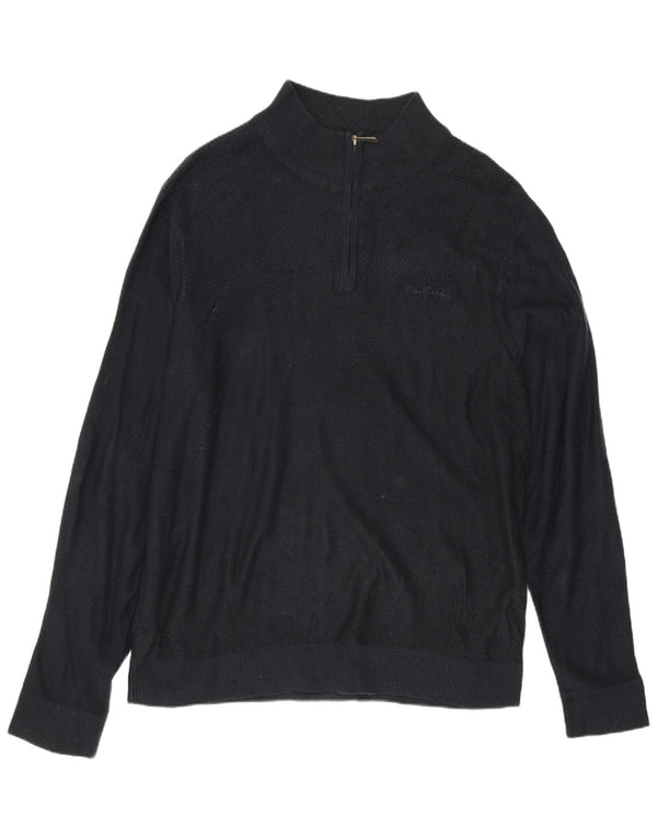 Pierre Cardin Pull col zippé homme XL noir acrylique