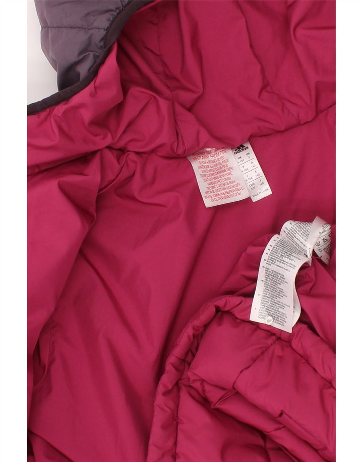 Adidas Veste matelassée à capuche pour garçon 9-10 ans Rose Colorblock Polyester