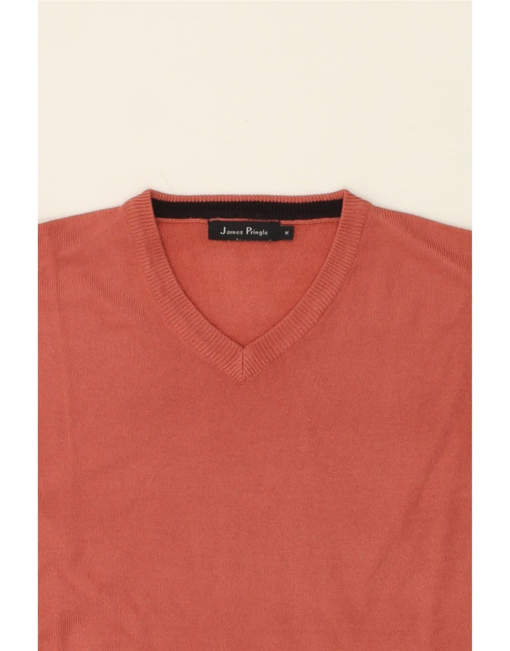 JAMES PRINGLE Mens V-Neck Jumper Sweater Medium Red Acrylic Vintage James Pringle and Second-Hand James Pringle from Messina Hembry 