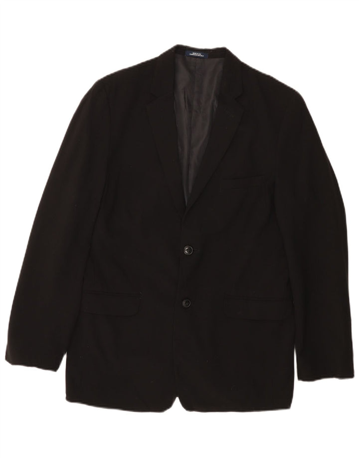 VINTAGE Veste Blazer 2 Boutons Garçon 15-16 ans Noir Polyester