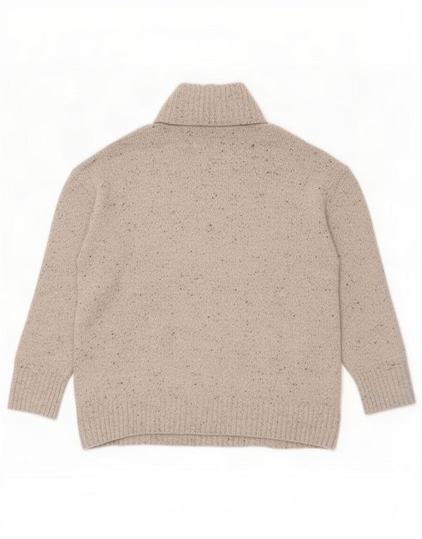 Zara Pull surdimensionné à col roulé pour femme UK 14 Gris moyen moucheté