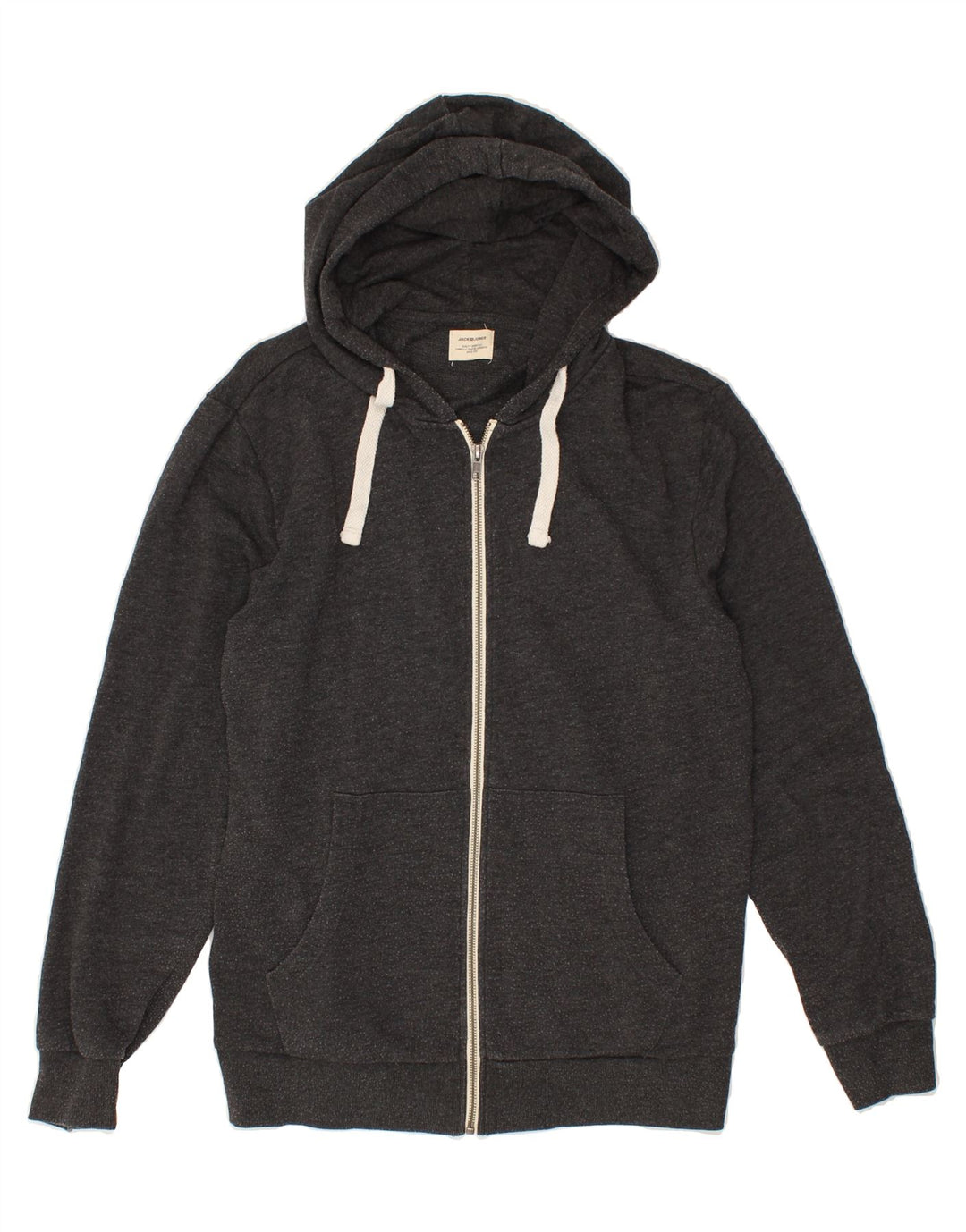 JACK & JONES Mens Zip Hoodie Sweater Small Grey Cotton Vintage Jack & Jones and Second-Hand Jack & Jones from Messina Hembry 