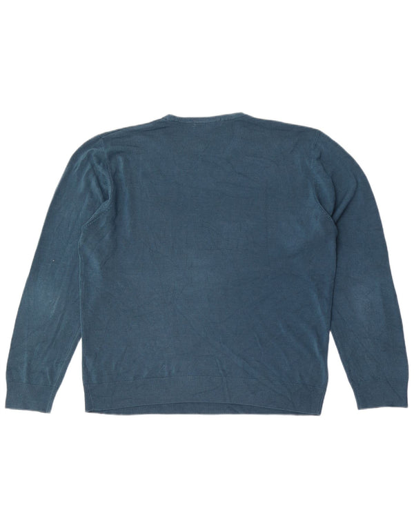 Marks & Spencer Pull à col rond pour homme en acrylique bleu Taille L