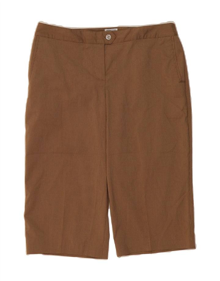 IZOD Womens Bermuda Shorts US 10 Large W34  Brown Pinstripe Polyester Vintage Izod and Second-Hand Izod from Messina Hembry 