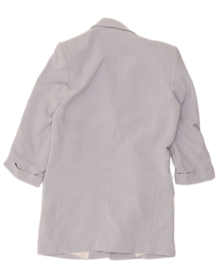 Zara Femme Veste Blazer Coupe Ample Ouverte UK 6 XS Violet Polyester