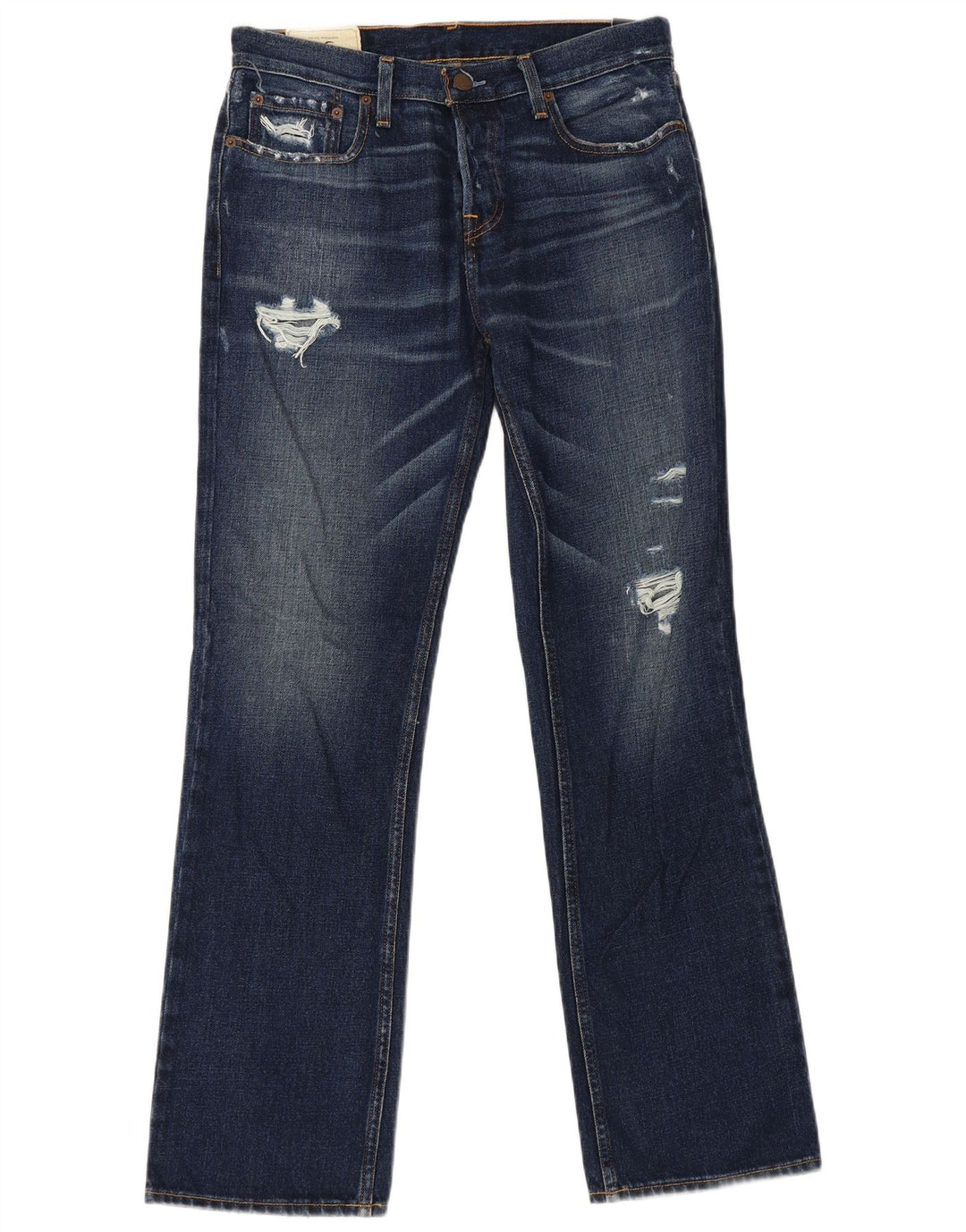 Hollister Jean bootcut vieilli pour homme W32 L32 Bleu Coton