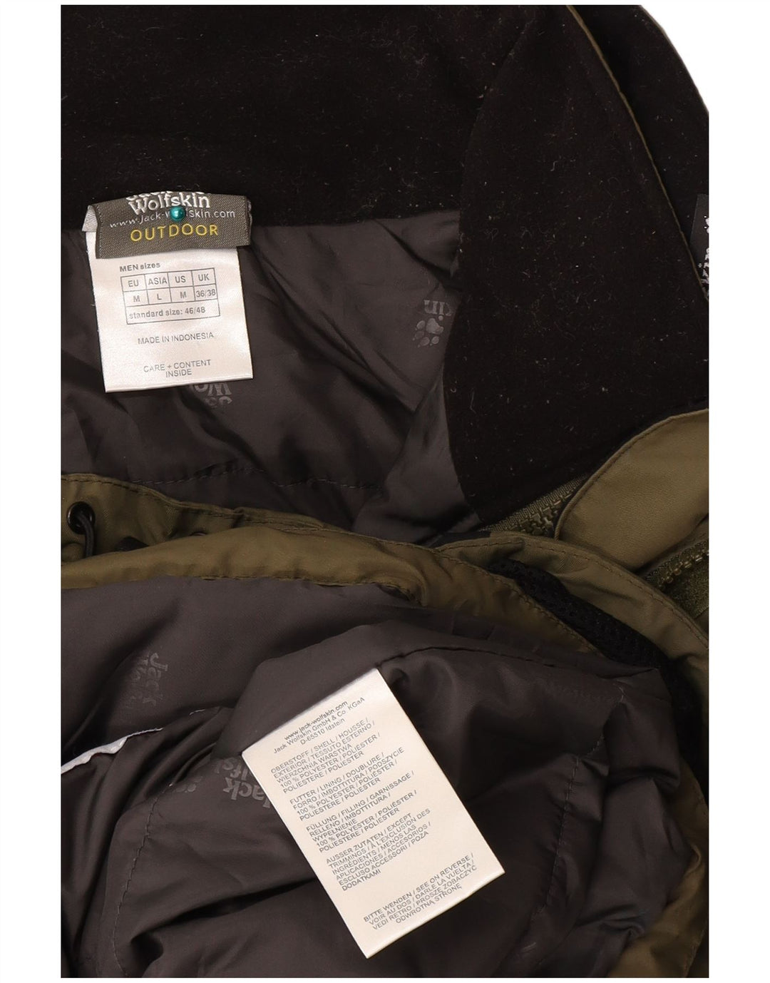 JACK WOLFSKIN Veste coupe-vent pour homme UK 36/38 Kaki moyen Colourblock