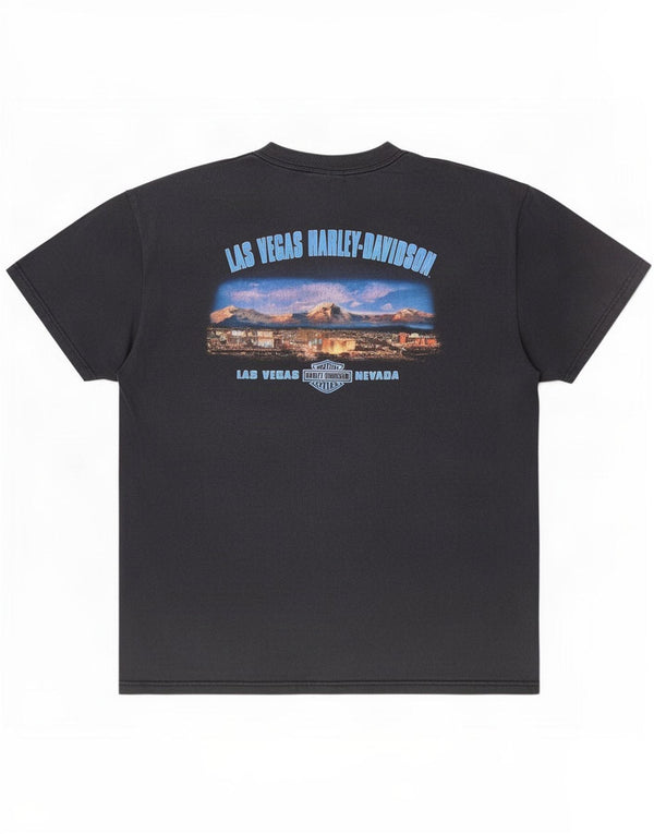 Harley Davidson Mens Las Vegas Graphic T-Shirt Top XL Noir Coton