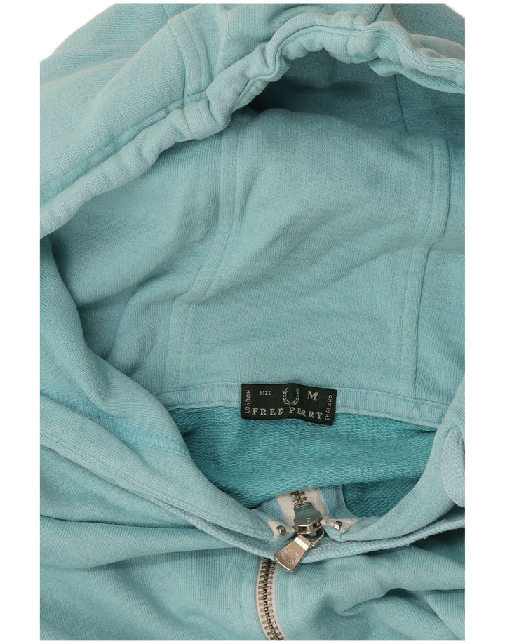 Fred Perry Pull à capuche zippé pour femme UK 12 Turquoise moyen
