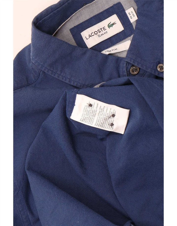 Lacoste Chemise Slim Fit Homme Taille 40 Coton Bleu Marine Moyen