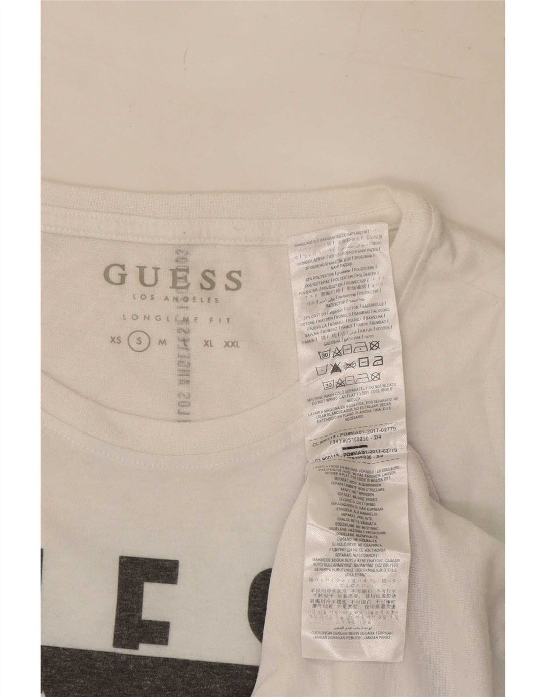 Guess T-Shirt Graphique Homme Petit Blanc Floral Polyester