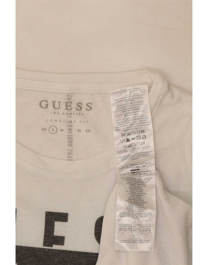 Guess T-Shirt Graphique Homme Petit Blanc Floral Polyester