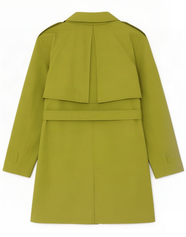 vintage Femme Trench Oversize UK 14 Coton Vert Moyen