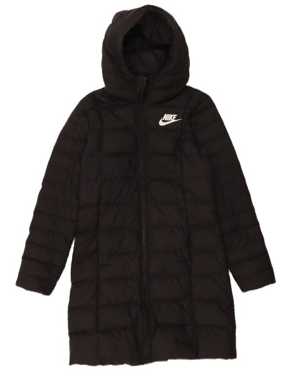 Nike Manteau rembourré à capuche pour femme UK 10 Petit Noir Polyester