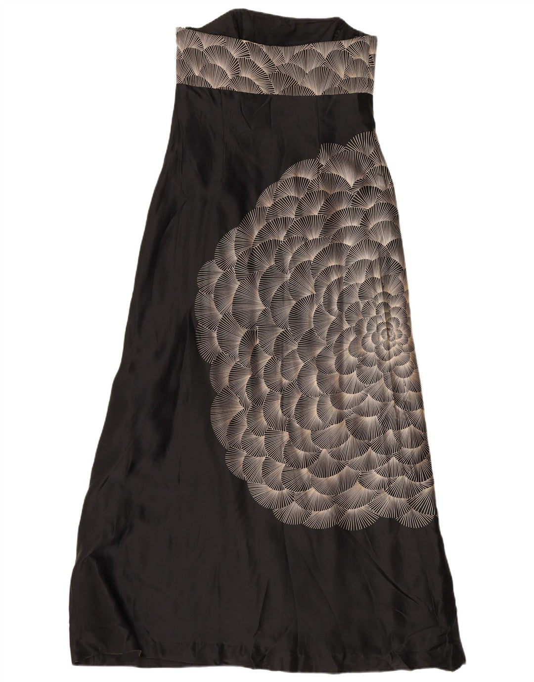 Monsoon Robe longue sans bretelles à motif abstrait pour femme UK 42 Noir moyen