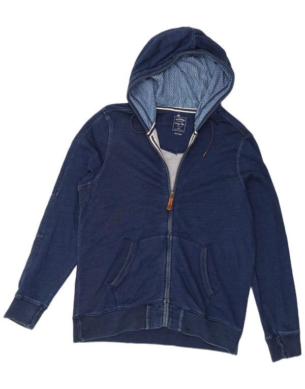 Fat Face Pull à capuche zippé pour homme XL en coton bleu marine