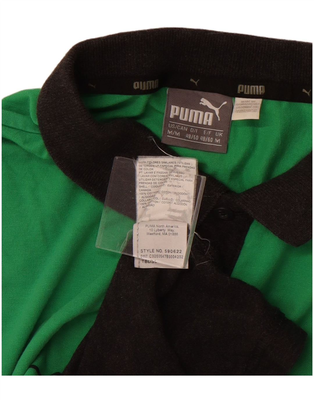 Puma Polo Homme Vert Moyen Colourblock Cotton