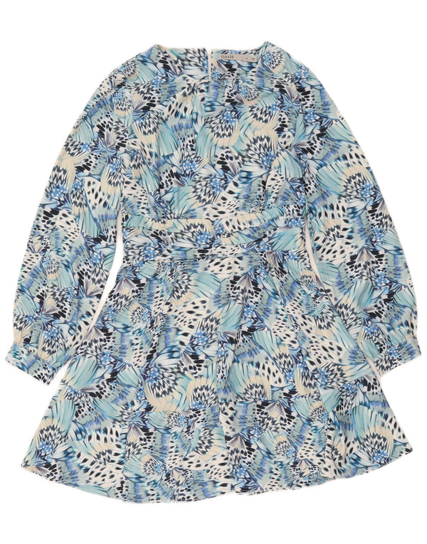 Oasis Robe à manches longues pour femme UK 42 Bleu moyen Imprimé animal