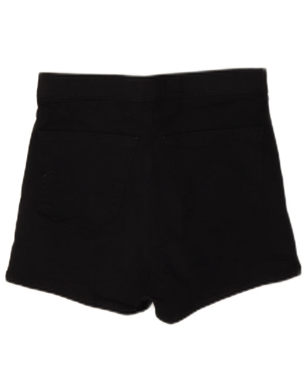 Topshop Femme Joni Denim Short UK 12 Moyen W28 Noir Coton