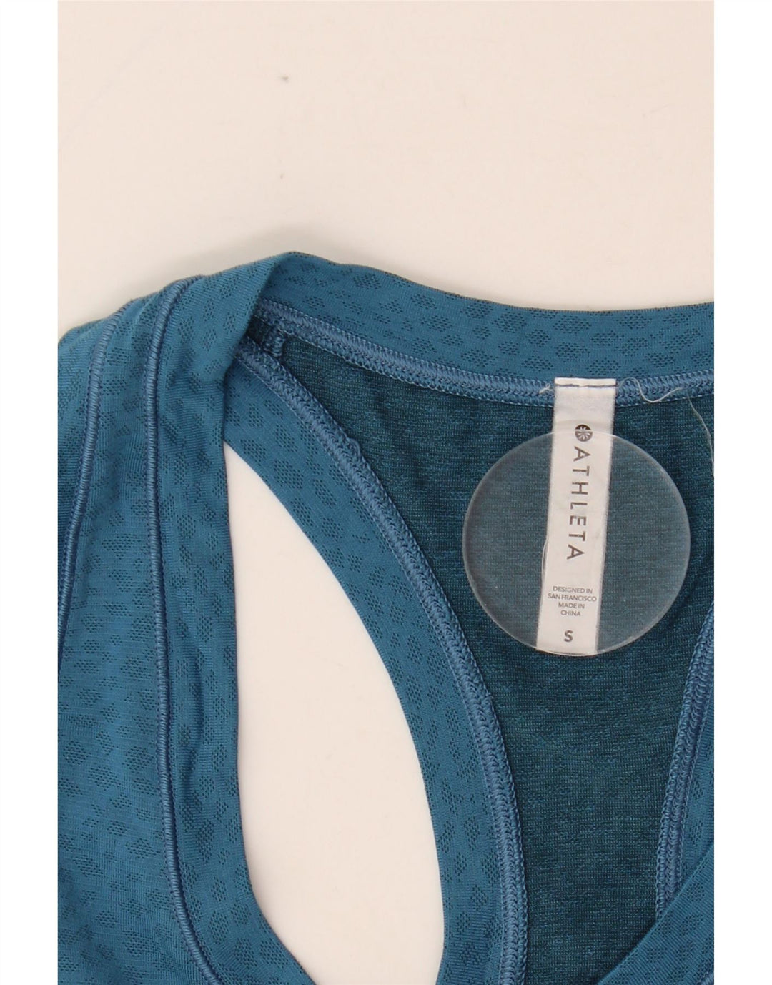 ATHLETA Débardeur pour femme UK 8 Petit nylon à pois bleu