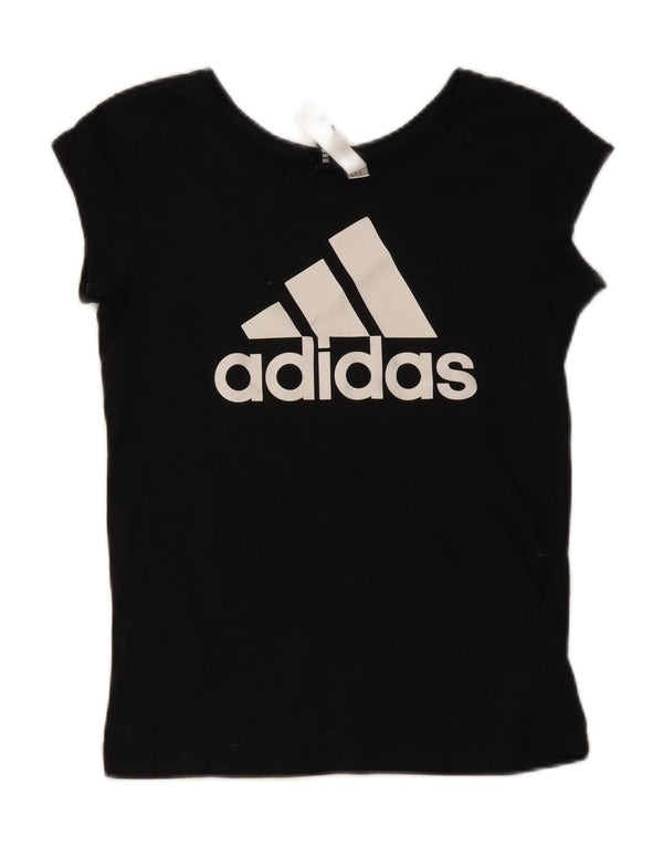 Adidas T-shirt graphique pour femme UK 4/6 XS Noir Coton